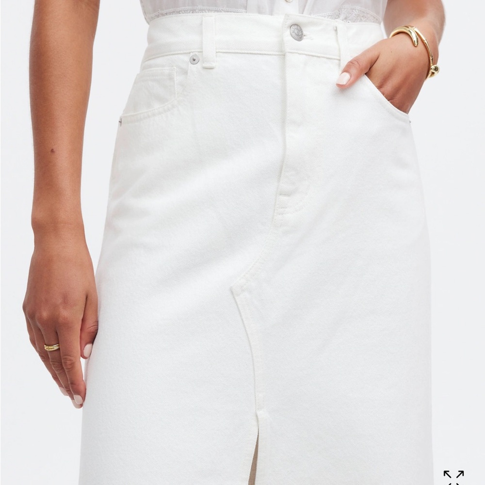Madewell White Denim Maxi Skirt - Picture 4 of 8